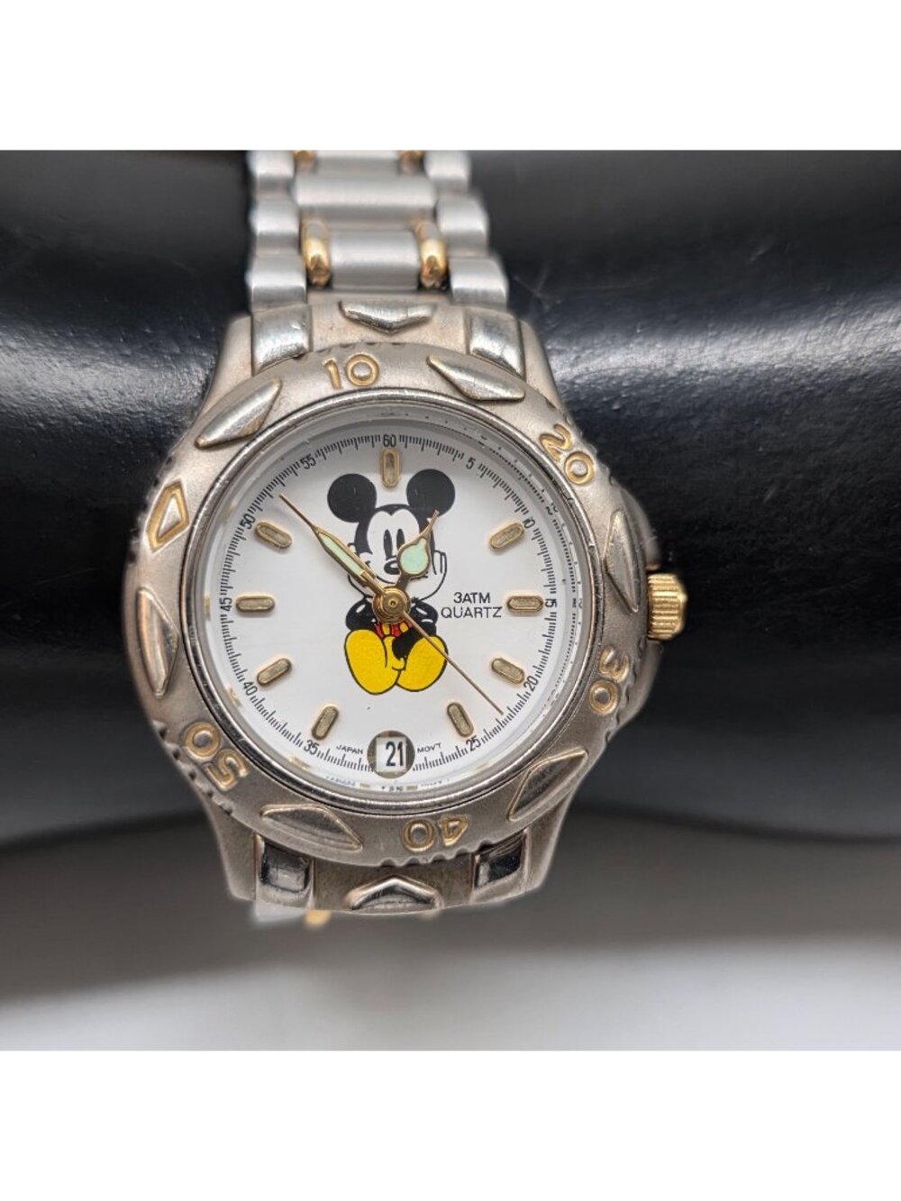 Disney Mickey Mouse Womens Watch Quartz Two-Tone Silver & Gold Stainless Steel